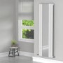 White Vertical Single Panel Radiator with Mirror 1800 x 600mm - Tanami