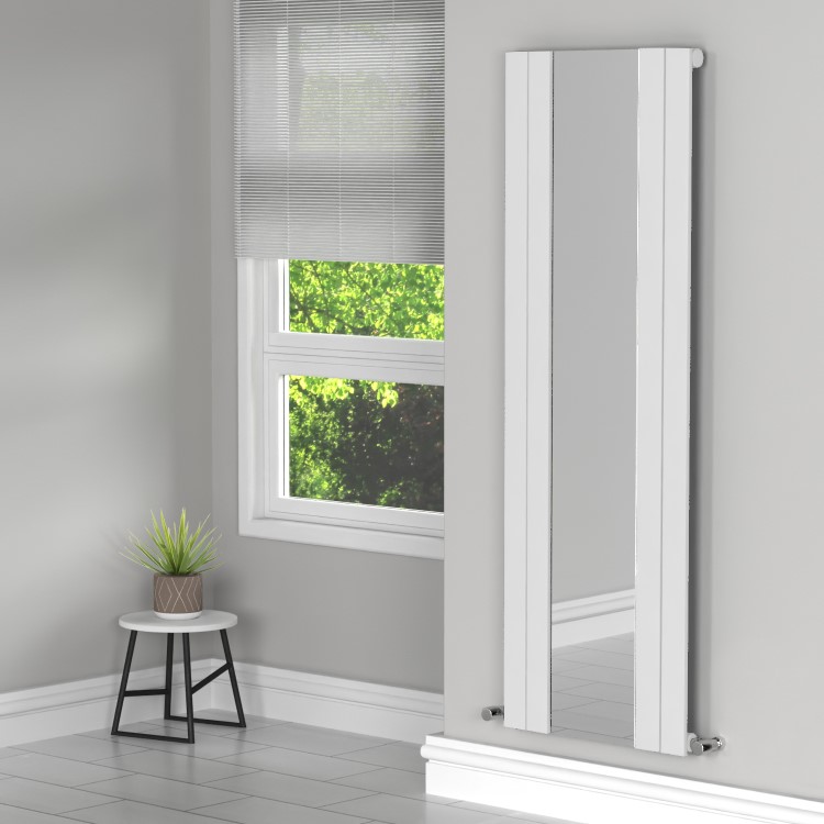 1800mm x 600mm Single Panel Vertical Radiator with Mirror