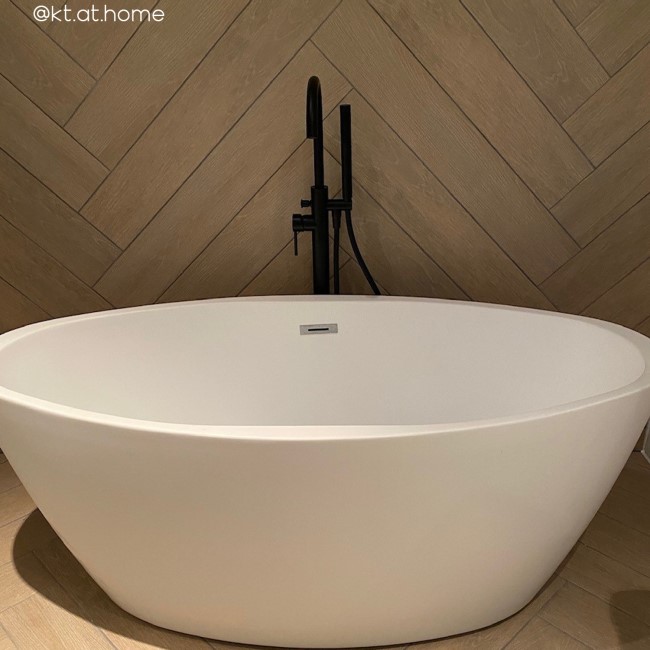 Matt White Freestanding Double Ended Bath 1500 x 720mm - Alvor