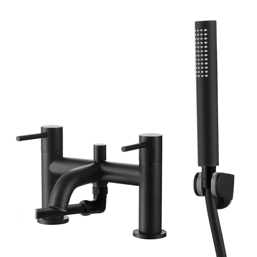 Black Bath Shower Mixer Tap With Chrome - Arissa