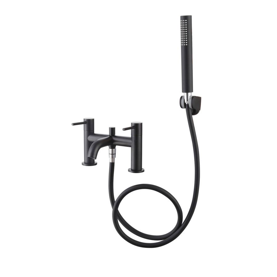 Black Bath Shower Mixer Tap With Chrome - Arissa