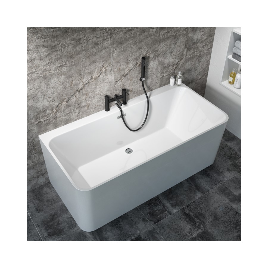 Black Bath Shower Mixer Tap With Chrome - Arissa