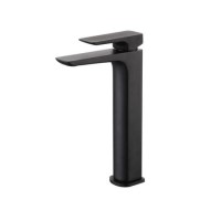 Tall Black Single Lever Basin Mixer Tap - Zana