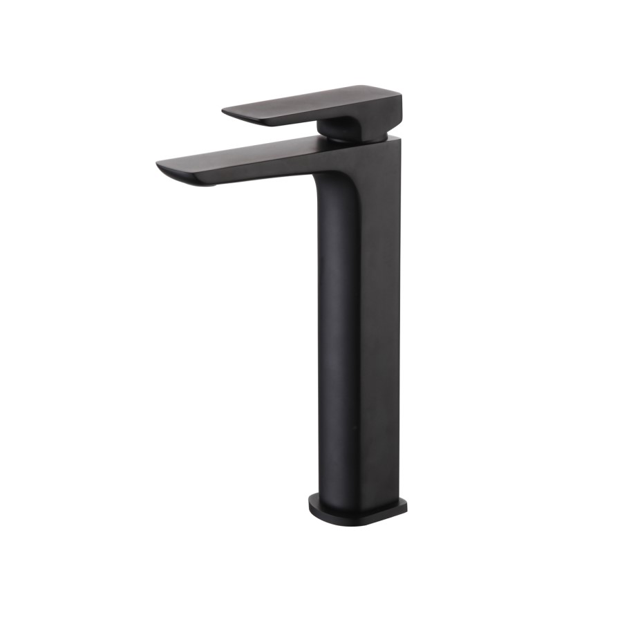 Tall Black Single Lever Basin Mixer Tap - Zana