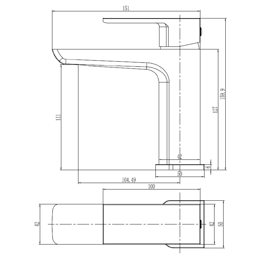 Tall Black Single Lever Basin Mixer Tap - Zana