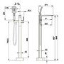 Black Freestanding Bath Shower Mixer Tap - Zana