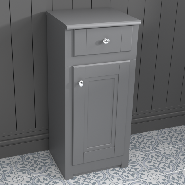 400mm Bathroom Cabinet - Door and Drawer - Grey - Traditional - Westbury