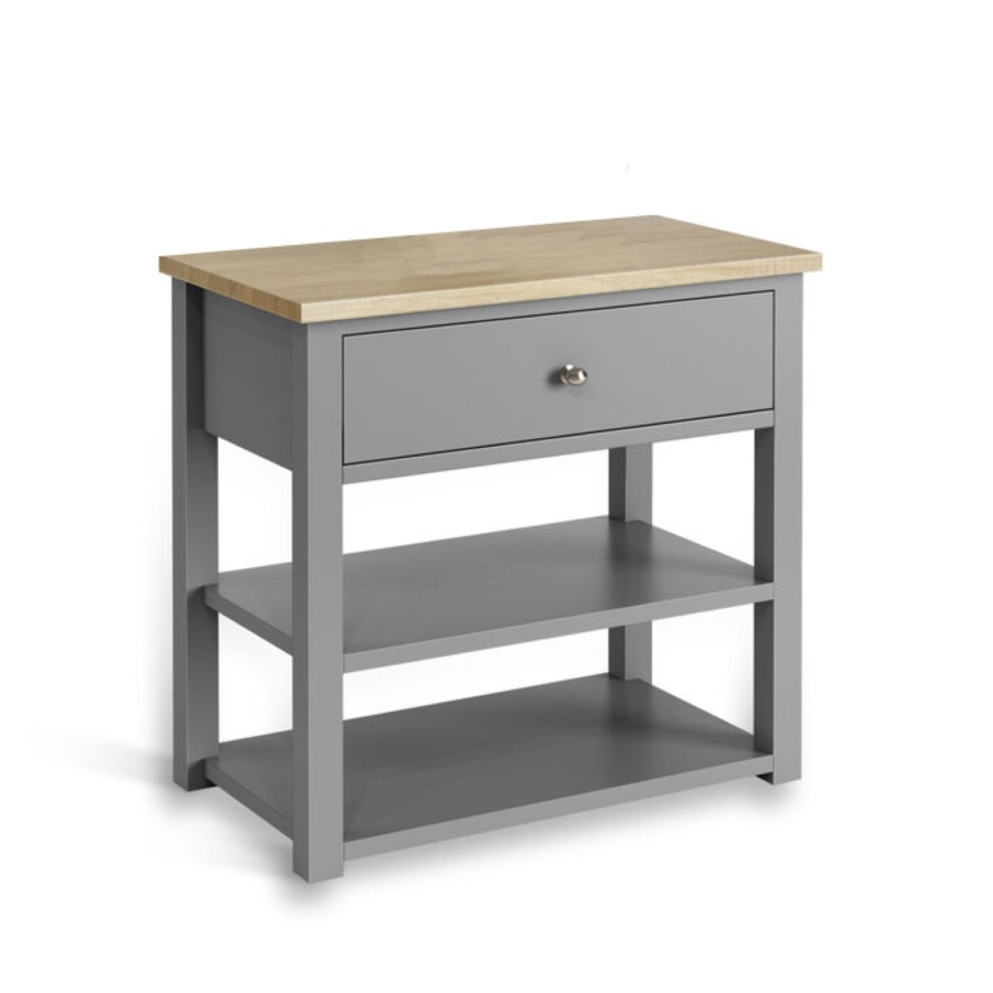 GRADE A1 - 840mm Grey Cabinet with Open Storage - Whitby
