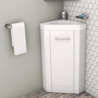 400mm White Cloakroom Corner Vanity Unit with Basin - Apollo 400mm White Cloakroom Corner Vanity Unit with Basin - Apollo