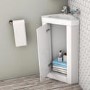 400mm White Cloakroom Corner Vanity Unit with Basin - Apollo