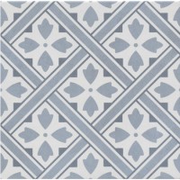 Blue Patterned Floor Tile 330 x 330mm - Belgravia