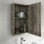 Wood Effect Mirrored Wall Bathroom Cabinet 400 x 650mm - Ashford