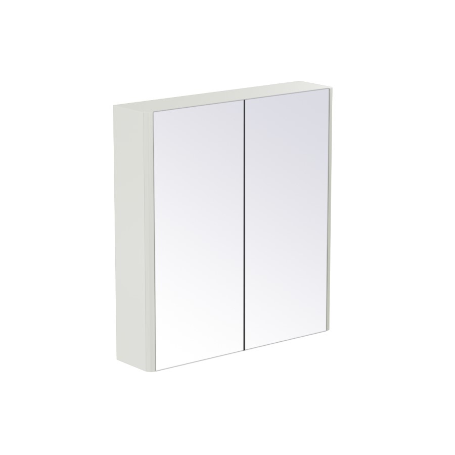 White 2 Door Mirrored Bathroom Cabinet 600 x 650mm - Ashford
