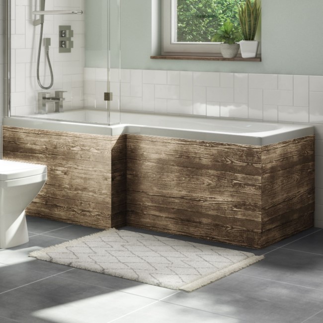 1700mm Wooden Wood Effect L Shape Bath Front Panel - Ashford