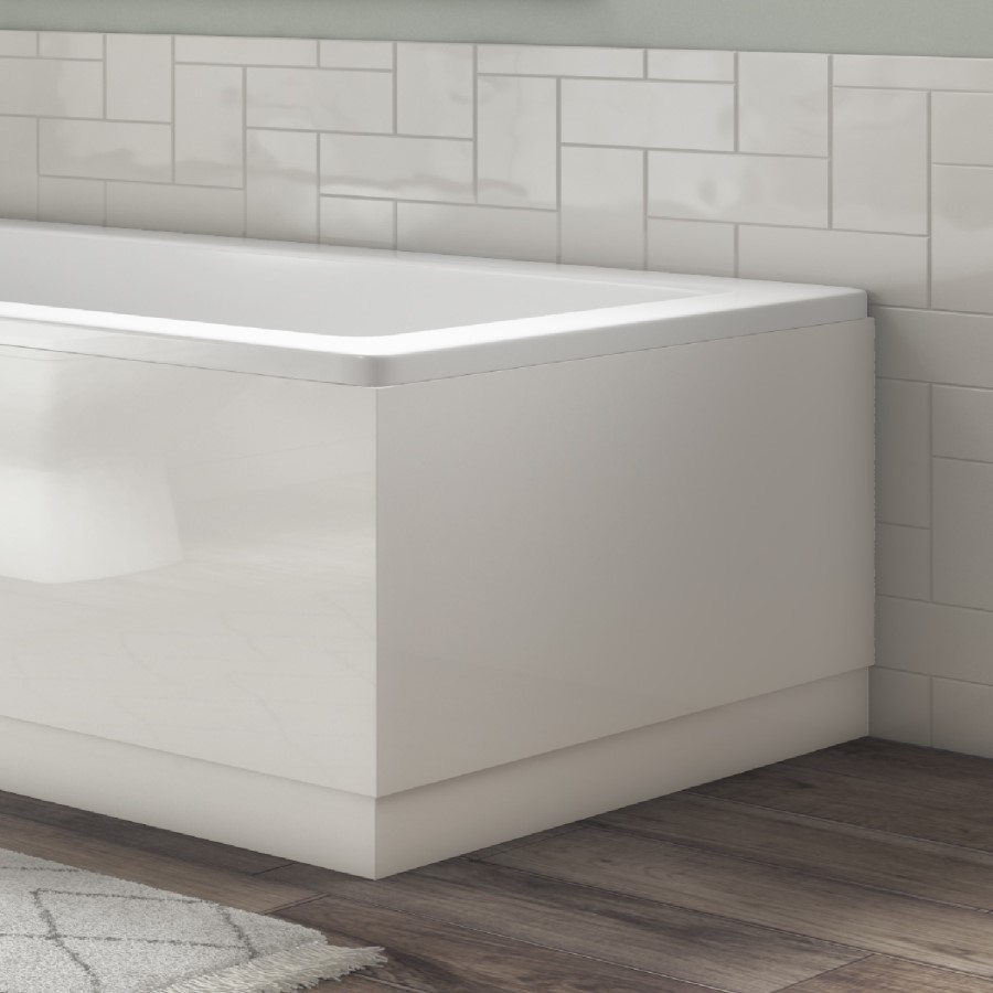 Ashford Wooden L Shape Bath End Panel - White Gloss