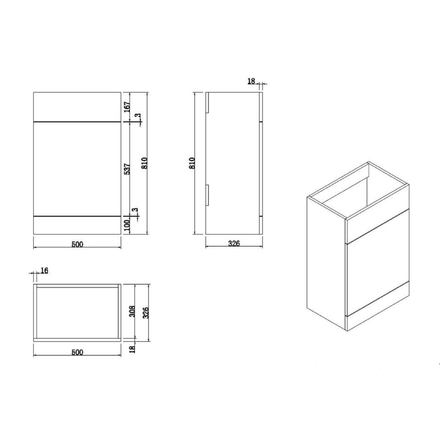 1100mm Grey Toilet and Sink Unit Left Hand with Round Toilet and Child Step - Bali