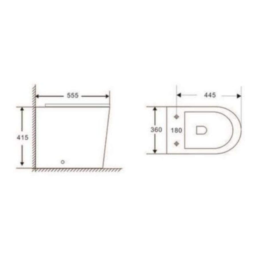 GRADE A2 - 1100mm Grey Toilet and Sink Unit Left Hand with Round Toilet and Child Step - Bali