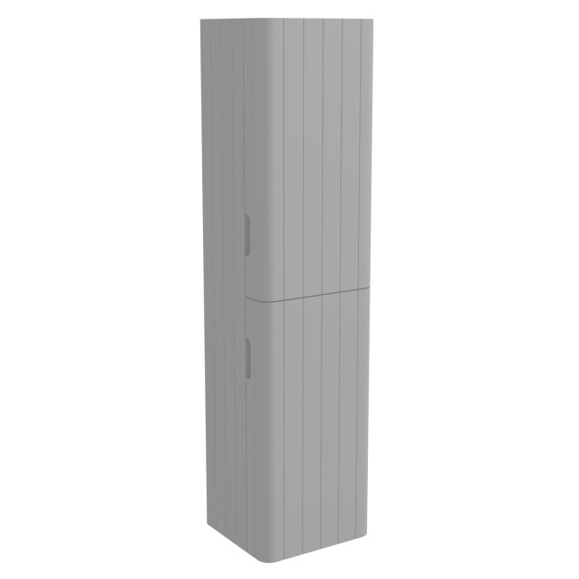 Double Door Grey Wall Mounted Tall Bathroom Cabinet 350 x 1400mm - Empire