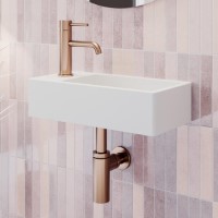 Cloakroom Matt Wall Hung Basin Left Hand 405mm - Detroit