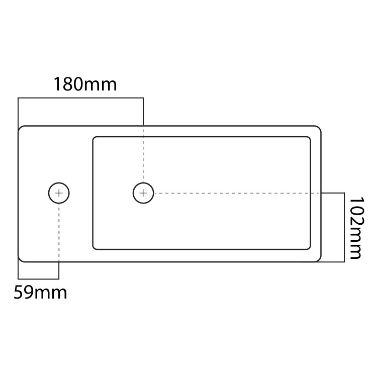 Cloakroom Matt Wall Hung Basin Left Hand 405mm - Detroit