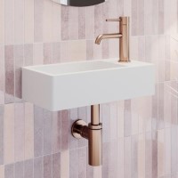 Cloakroom Matt Wall Hung Basin Right Hand 405mm - Detroit Cloakroom Matt Wall Hung Basin Right Hand 405mm - Detroit