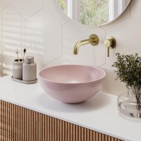 Pink Round Countertop Basin 360mm - Verona