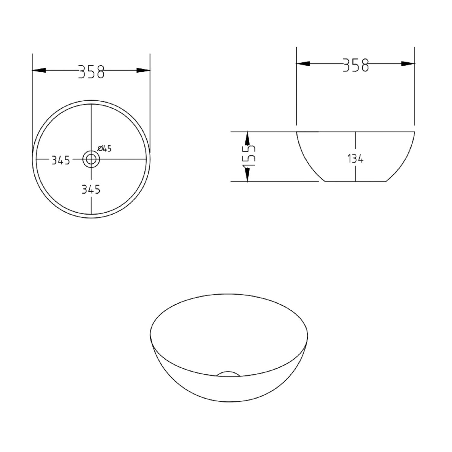 Pink Round Countertop Basin 360mm - Verona - Furniture123