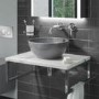 Grey Round Countertop Basin 358mm - Verona