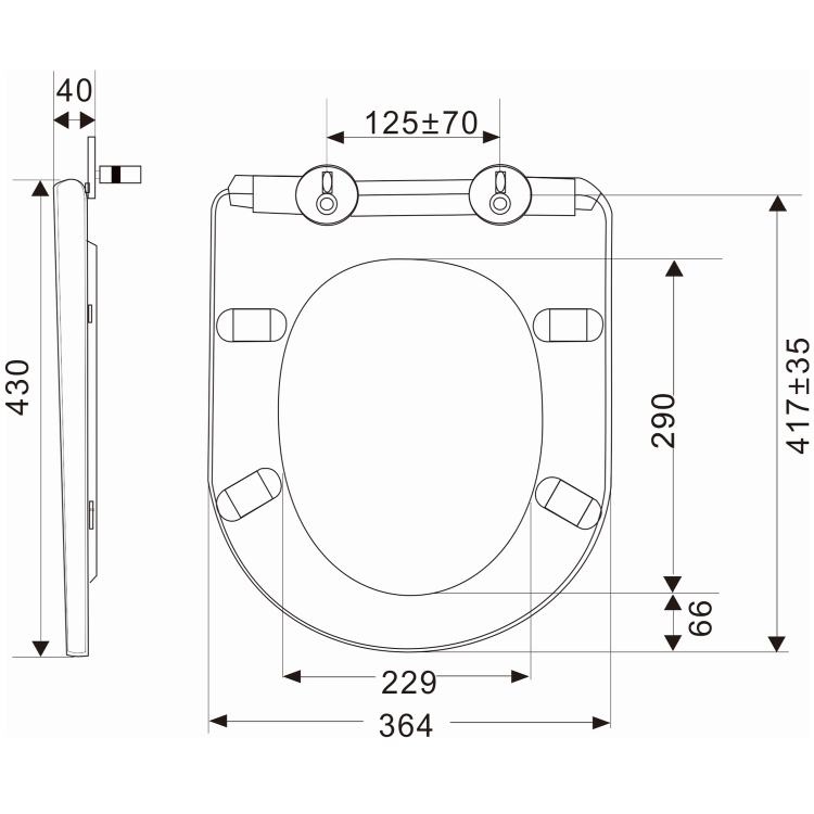 White Round Soft Close Toilet Seat with Quick Release - Newport