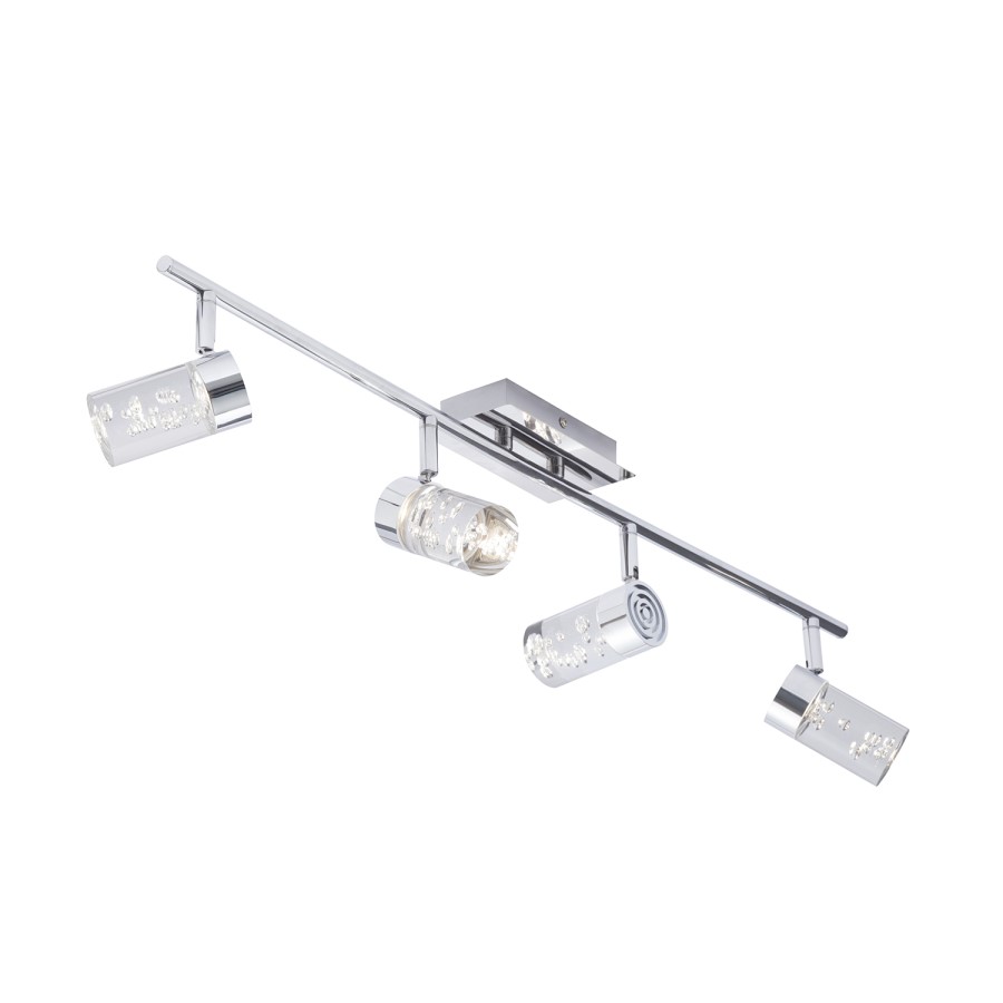 Chrome Bathroom 4 LED Spotlight Bar