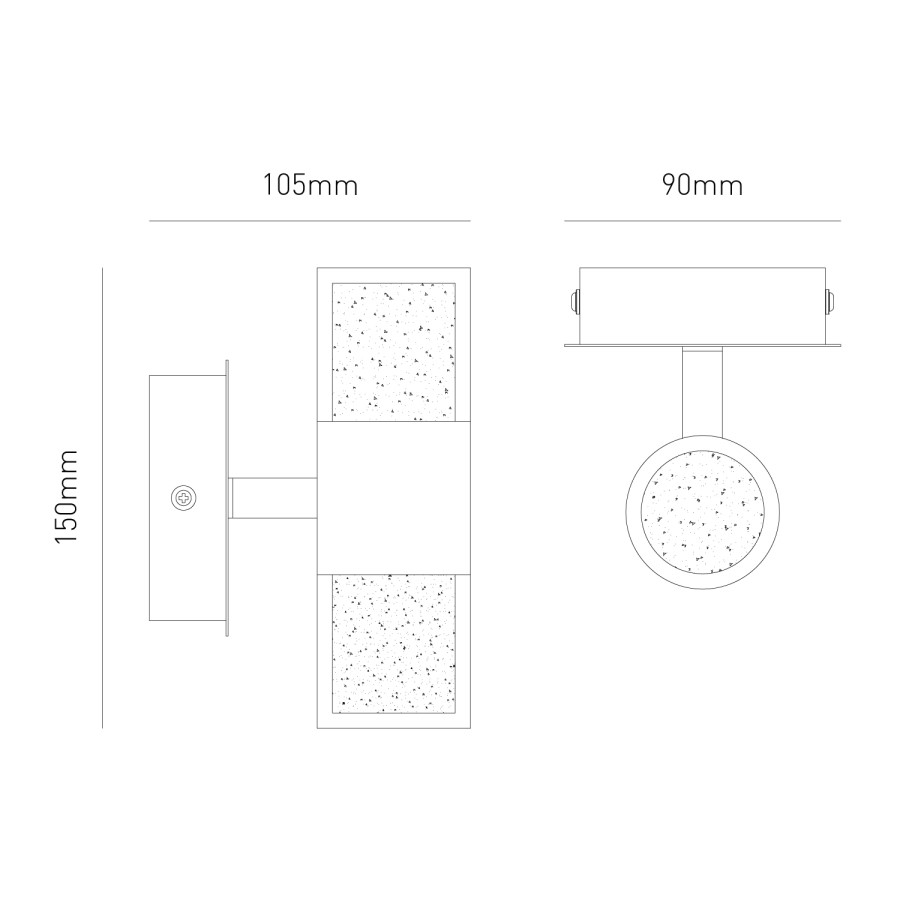 Chrome Tube Bathroom Wall Light - Oslo
