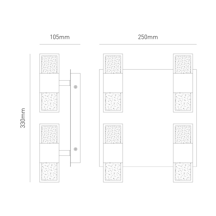 Chrome 8 Light LED Spotlight Plate - Oslo