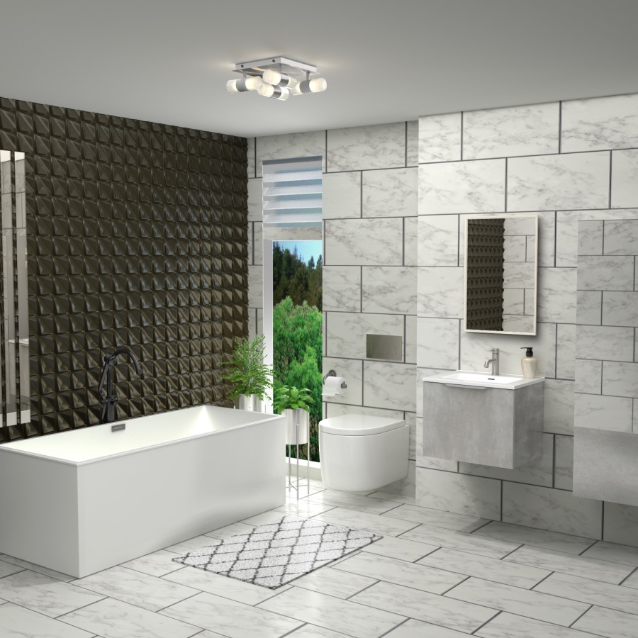 Chrome 8 Light LED Spotlight Plate - Oslo