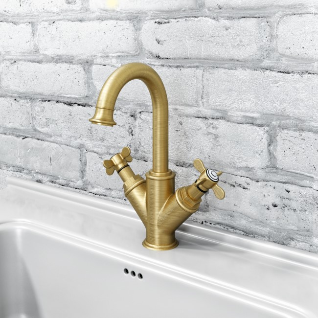 Brass Crosshead Basin Mixer Tap - Camden