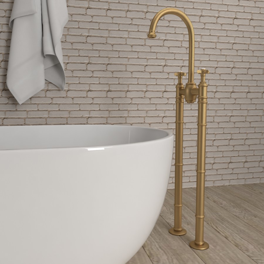 Brass Freestanding Bath Mixer Tap - Camden