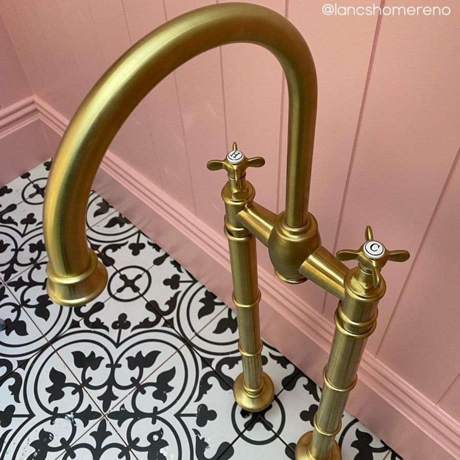 Brass Freestanding Bath Mixer Tap - Camden