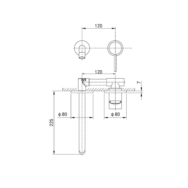 Wall Mounted Chrome Basin Mixer Tap - Empire