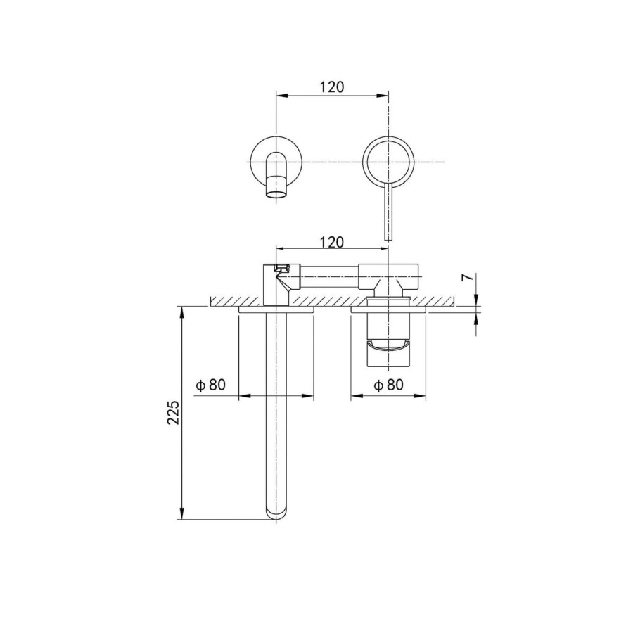 Wall Mounted Chrome Basin Mixer Tap - Empire