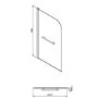 Black Bath Shower Screen with Towel Rail 1450mm - Saturn