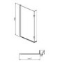 L Shaped Black Framed Shower Bath Screen 1450mm - Pluto
