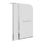 Selene Hinged Chrome Bath Screen with Fixed Panel and Towel Rail 1450mm