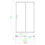 1200mm Chrome Sliding Shower Door 8mm Glass - Pavo