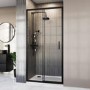 Black 8mm Glass Sliding Shower Door 950-980mm - Pavo