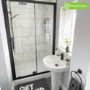 Black 8mm Glass Sliding Shower Door 950-980mm - Pavo