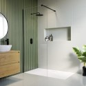 BeBa_26086 900mm Black Shower Screen for Wet Room & Walk In Shower - Corvus