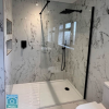 900mm Black Frameless Wet Room Shower Screen - Corvus