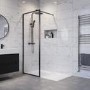 800mm Black Framed Wet Room Shower Screen - Zolla