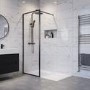 1000mm Black Framed Wet Room Shower Screen - Zolla
