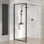 1400mm Black Framed Wet Room Shower Screen - Zolla