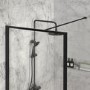 1400mm Black Framed Wet Room Shower Screen - Zolla
